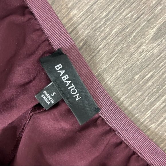 Aritzia Babaton Jude Skirt High Waisted Pleated Midi Burgundy Size Small - Picture 13 of 14